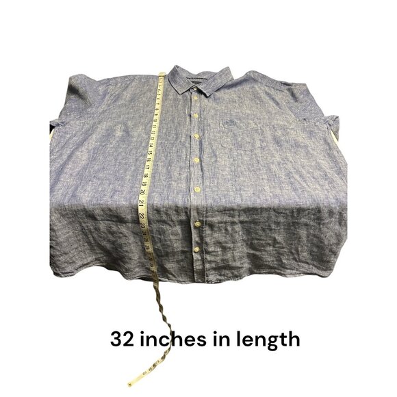 Paul Costelloe Living Regular Fit Mens Short Sleeve Button-Up Shirt Blue - Picture 11 of 11